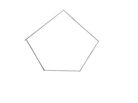 Hand drawn sketch of a simple pentagon shape with five sides isolated on transparent background