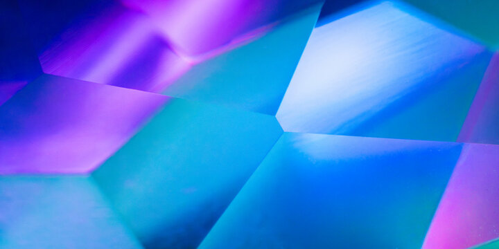 Abstract blue and purple prism light technology background