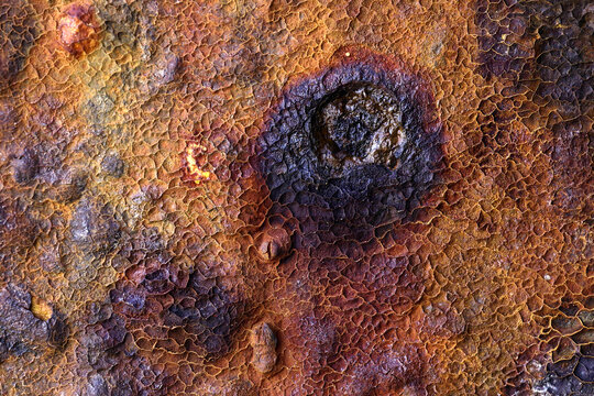 Colorful oxide texture on Helgoland dune island rock surface