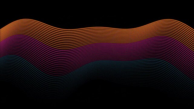 Colorful dotted wave spectrum flowing on black background