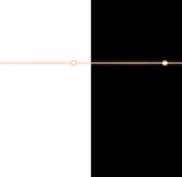 Glowing peach orange horizontal line on split screen with white and dark backgrounds digital isolated on a transparent background