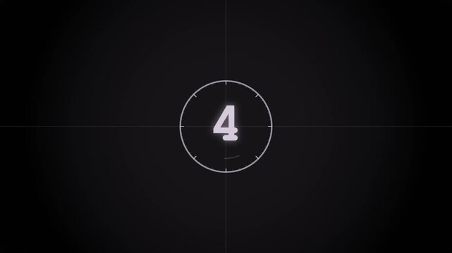 Minimal black countdown timer with centered circular numbers
