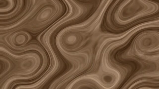 Brown Chocolate Swirl Texture Background with Smooth Creamy Liquid Waves, Cocoa Flow, Melted Dessert Pattern and Elegant Dark Wood Inspired Surface Design