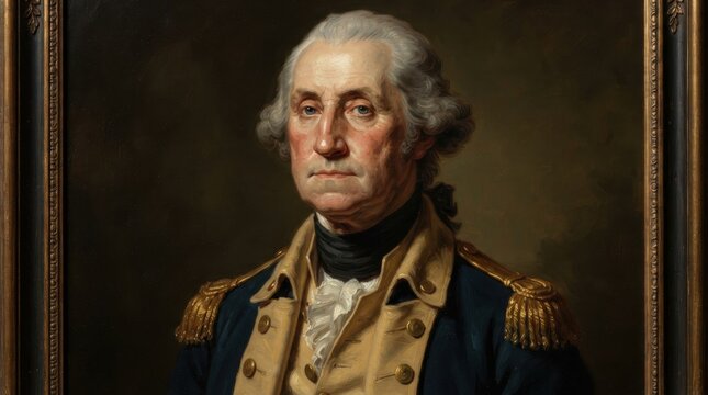 Historical oil painting portrait of a general in military uniform