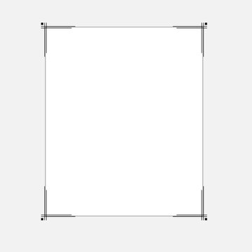 Simple minimalist geometric frame with double lines and corner squares