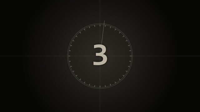 Sepia vintage countdown timer with circular dial and crosshair