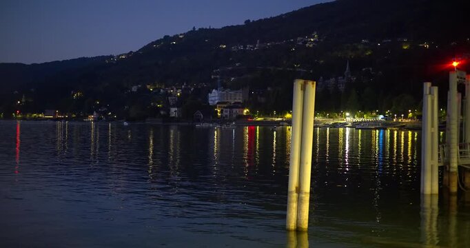 First light of dawn in Baveno on lake Maggiore