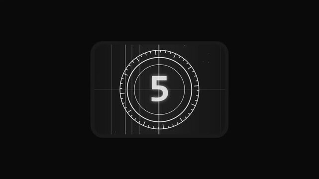 Retro countdown timer with circular gauge and vertical line pattern