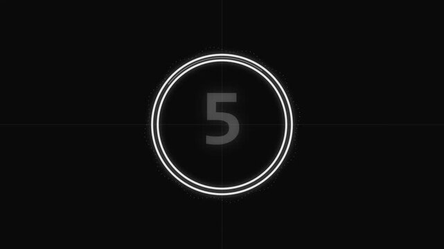 Minimal glowing circular countdown timer on black background