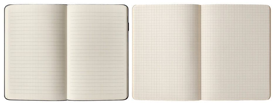 PNG Open notebooks with lined pages on transparent background