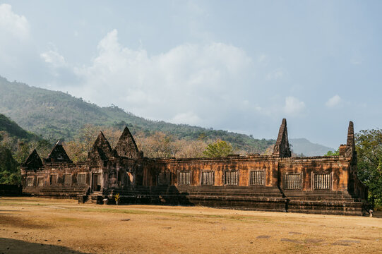 Ancient Wat Phu temple complex in Champasak, Laos