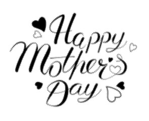 Happy Mothers Day hand lettering typography design with halftone dot effect transparent background © AbstractZone