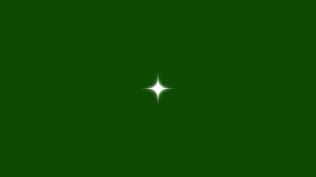glowing white doodle stars, Sparkle twinkle star animation,  glitter shine bursts, retro flat vector style, blinking cartoon effects, chroma key green screen seamless festive 4K loop