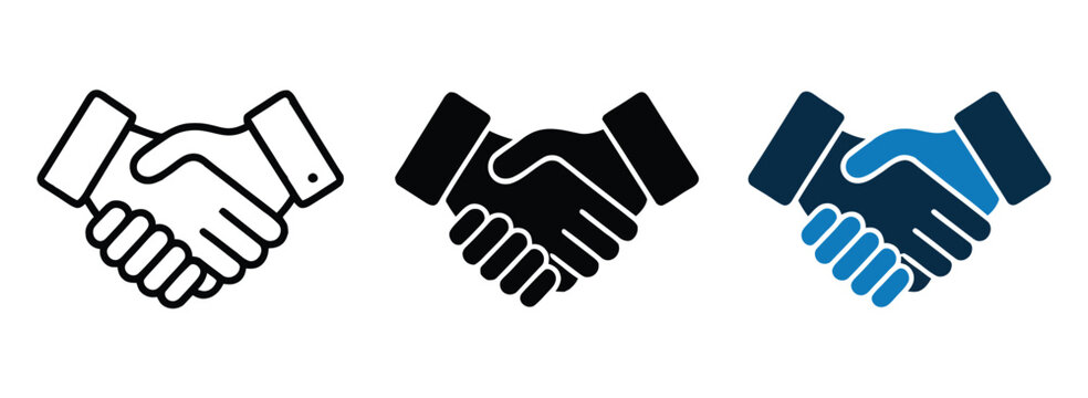 Handshake business icon symbolizing partnership, agreement, cooperation, mutual trust, teamwork, negotiation, and successful collaboration, vector, design