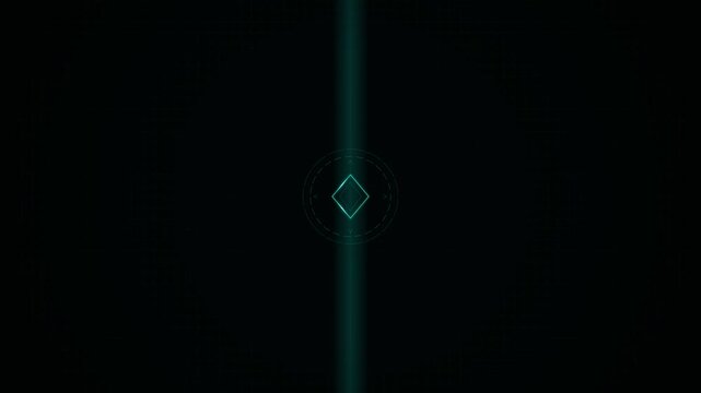 Abstract glowing diamond shape emerges from dark background with light streak
