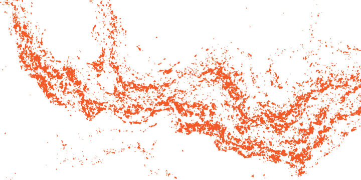 Abstract orange grunge paint splatter texture background with distressed messy color splash pattern vector illustration.