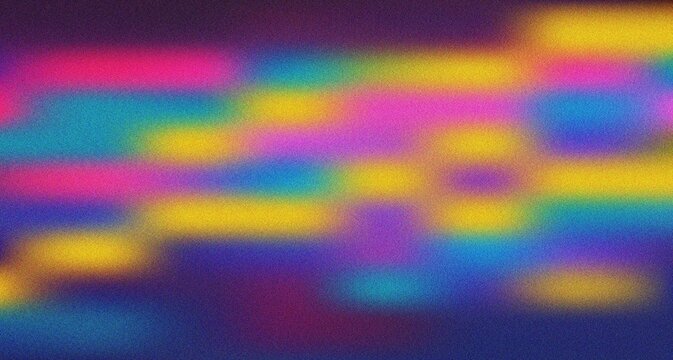 Vibrant colorful abstract design featuring blurred blocks of pink yellow blue and purple with a gritty texture