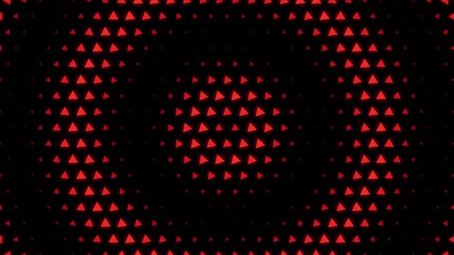 Crimson halftone matrix loop seamless background animation with dynamic triangular patterns
