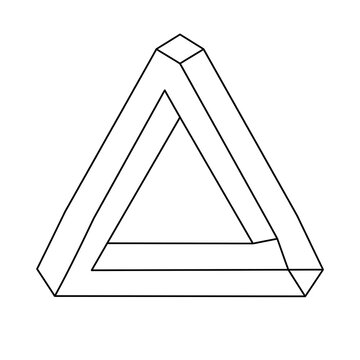 Geometric Penrose Triangle Outline | Abstract Impossible Shape Art