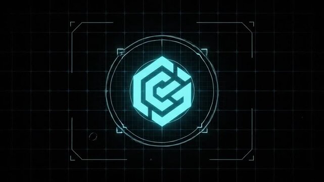 Futuristic Neon Logo Reveal with Electric Spark Energy and HUD Elements