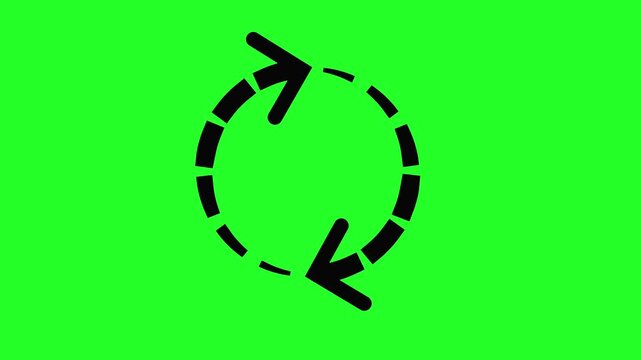 Squares rotate around a central circle on a dark background