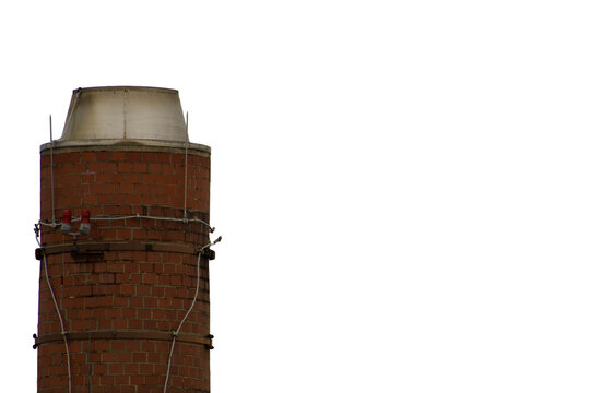 old red brick smokestack or chimney Isolated on transparent background&nbsp;