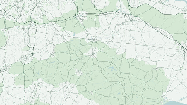 Modern minimalist vector map of Royal Tunbridge Wells, England, UK. Scalable spa town street grid, The Pantiles colonnade, Mount Pleasant Road, A26 corridor, and railway for wall art print posters.