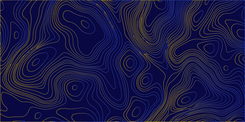 Abstract dark blue and gold topographic map contour lines vector luxury elevation background for modern graphic design © Creative Arts
