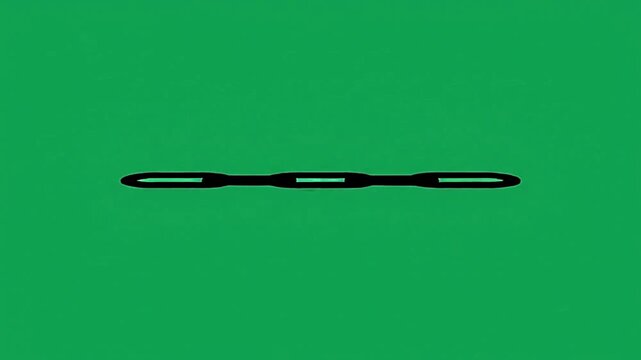 Black metal chain links pulling apart and snapping under heavy tension in animated vector motion clip footage