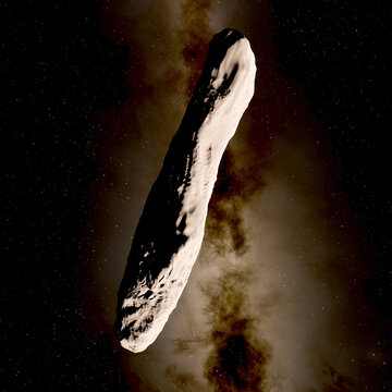 Asteroid Frigid Oumuamua - Oumuamua is the first confirmed object from another star to visit our solar system. This interstellar asteroid, discovered Oct. 19, 2017, appears to be a rocky, cigar-shaped