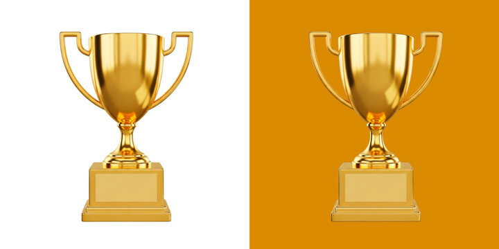 Shiny Golden Trophy Cup for Competition Winner Award Concept transparent png