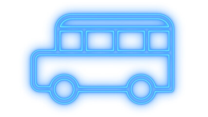 Glowing neon school bus icon isolated on transparent background. Public transit. Transportation vehicle. Education commute. Schoolbus sign. Autobus © mominulim