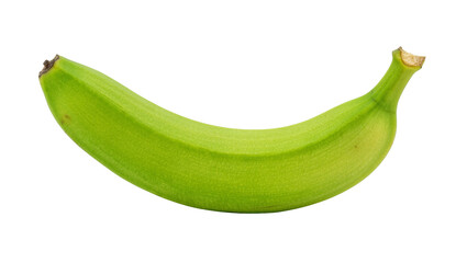Unripe green banana smooth skin texture, isolated on transparent background © Cian