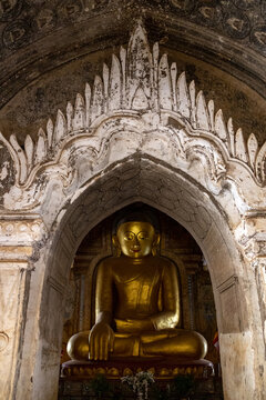 Seated Buddha Beneath a Stucco Arch, Lemyethna Temple