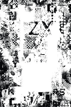 Glitch distorted grungy isolated layers . Design element for brochure, social media, posters, flyers. Overlay texture.Textured banner with Distress effect .Vector halftone dots . Screen print texture