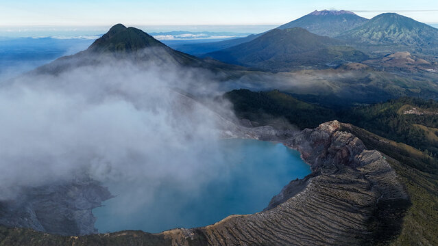 Volcano with its acid lake