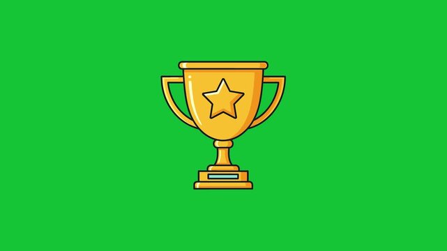 Gold winner trophy cup with star icon.