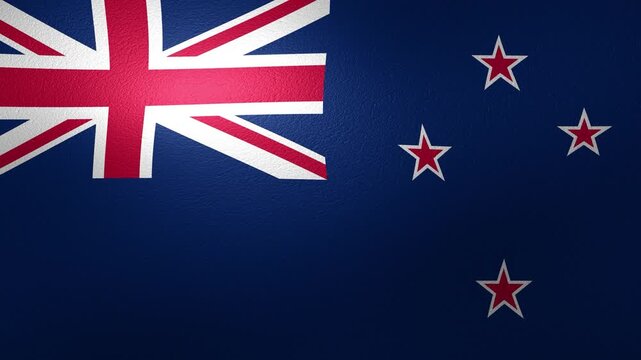 New Zealand flag waving in the wind