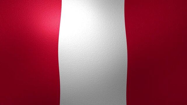 Peruvian national flag waving in the wind