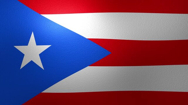 Waving flag of Puerto Rico animation loop