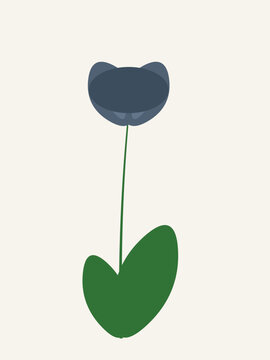 Tulpe Blume Vanille & Taubenblau naiv Klipart