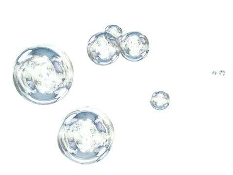 Transparent Floating Bubbles of Various Sizes