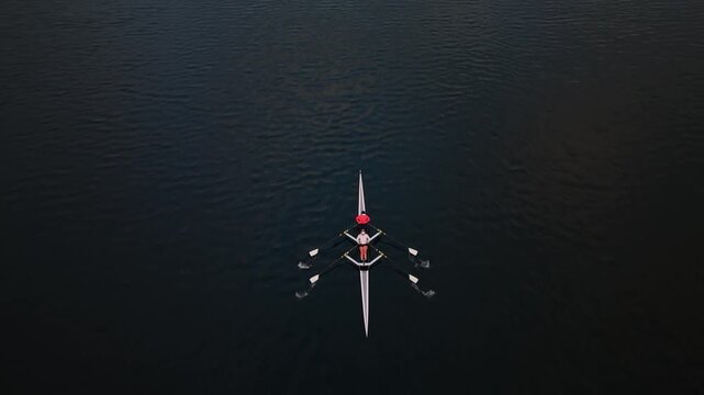 At sunrise, a rowing crew moves gracefully across Halifax Bay. Their