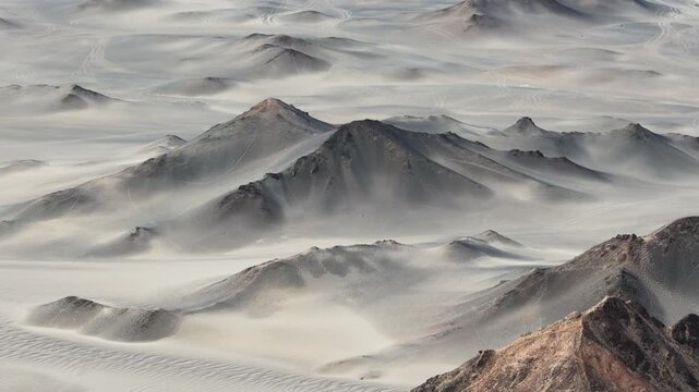 Eroded Desert Hills and Ridge Shadows at Lenghu, Qinghai