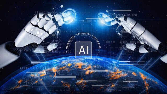 AI system interacting with artificial intelligence interface, processing data, executing algorithms, and enhancing automation with advanced artificial intelligence functions. Marrow