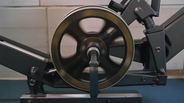 Rowing flywheel spinning to a stop