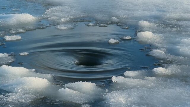 Slush shifting in an ice fishing hole