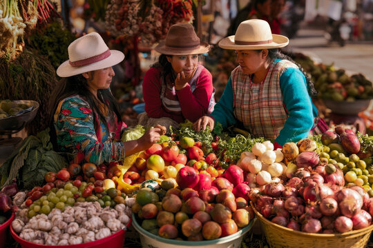 Women selling vegetables at the market