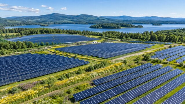 Large Solar Farm Across Countryside