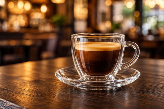 Steaming Lungo Coffee in White Cup
